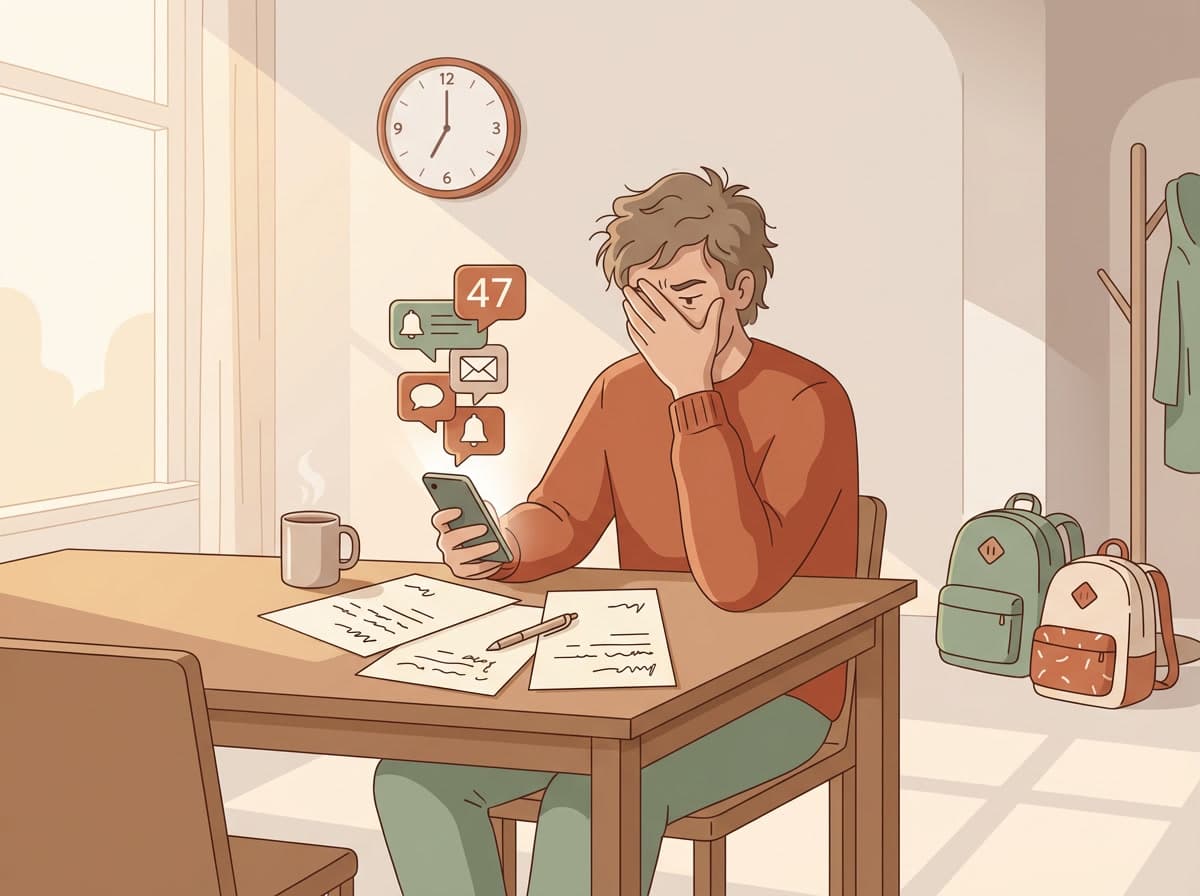 Frustrated parent managing multiple club apps and papers